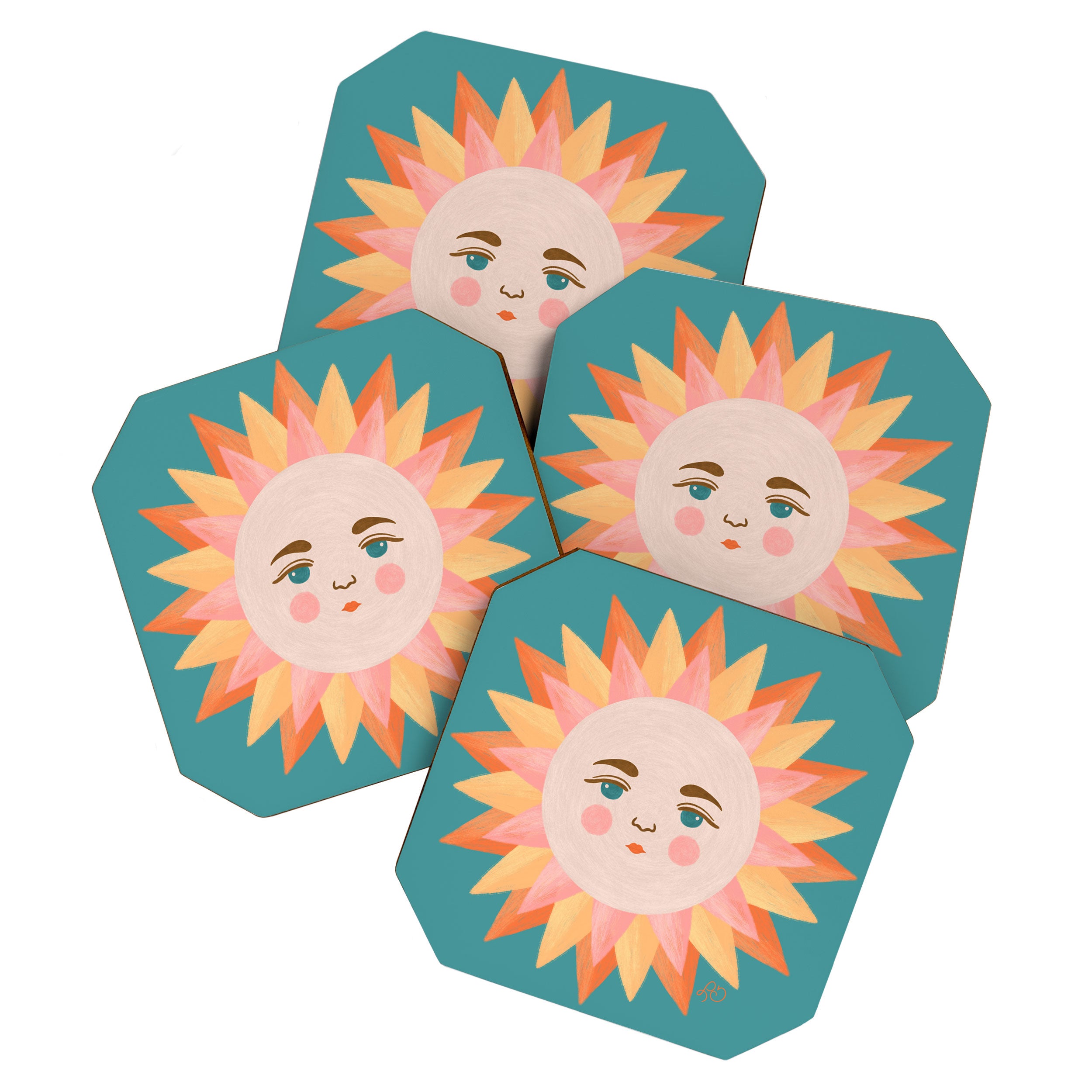 Smiling Sunny Day at the Beach Coaster Gallery Image 1