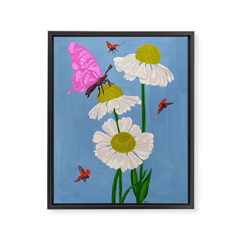 Summer in Boom Gouache Painting Framed Canvas Print Gallery Image 6