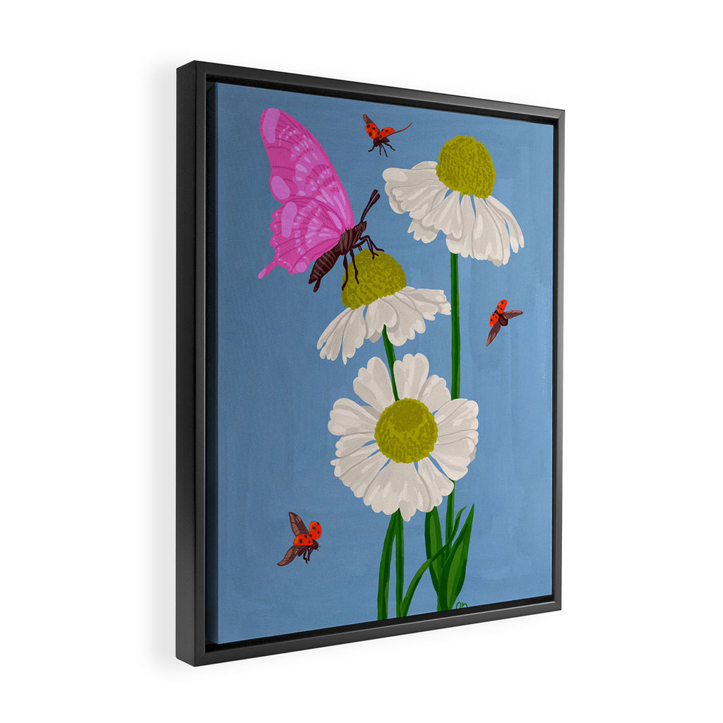 Summer in Boom Gouache Painting Framed Canvas Print Gallery Image 2