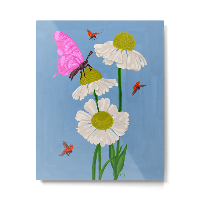 Summer in Boom Gouache Painting Metal Print Gallery Image 1