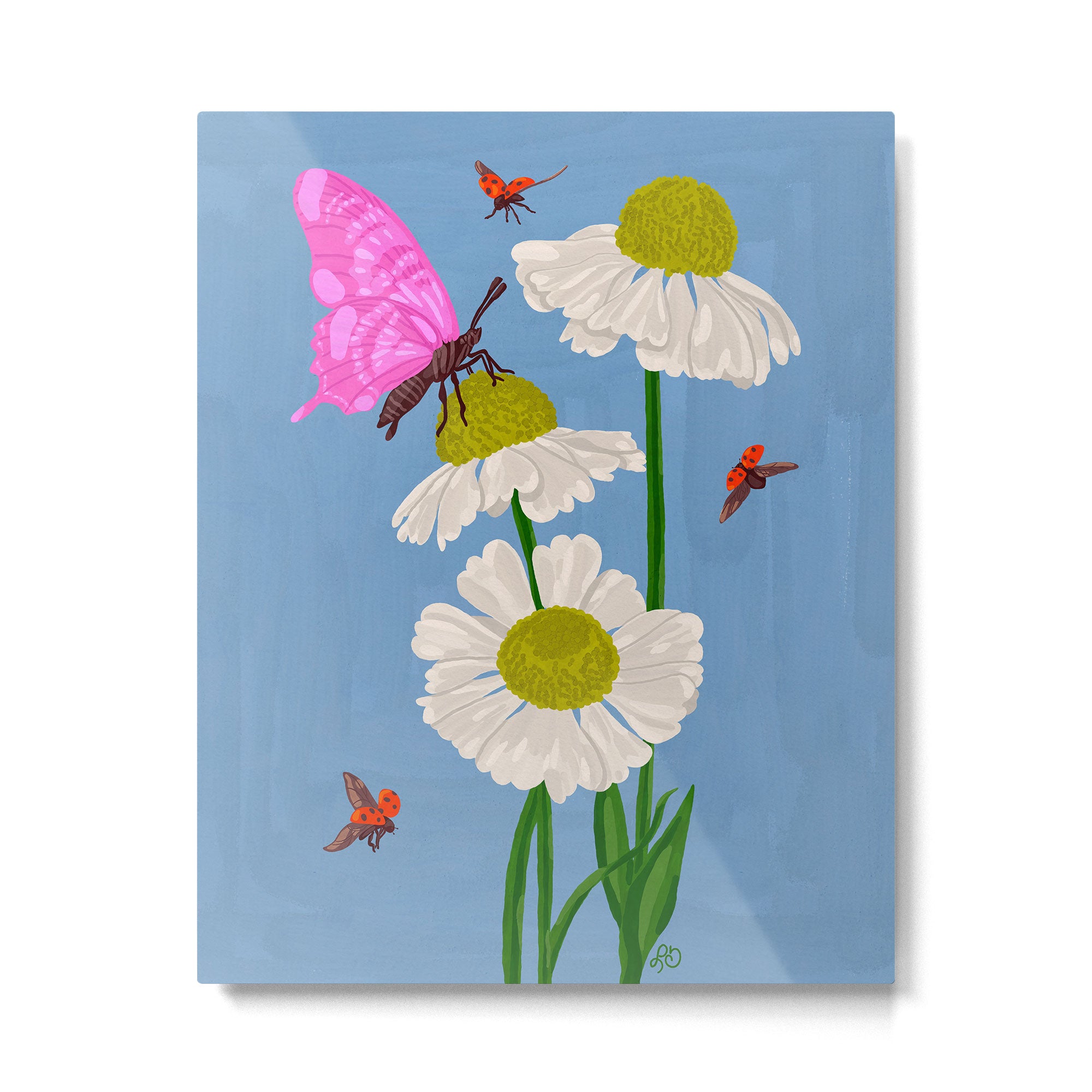 Summer in Boom Gouache Painting Metal Print Gallery Image 4