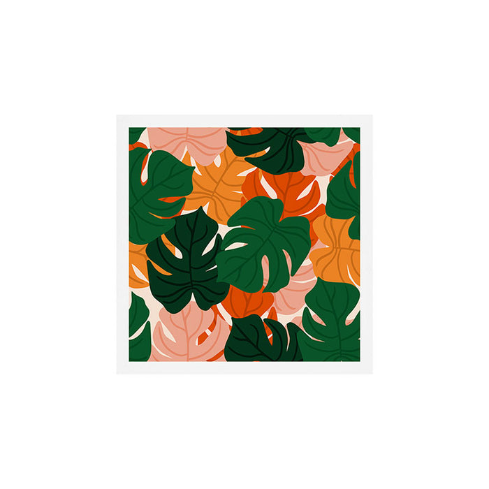 Vibrant Monstera Leaf Pattern Art Print Gallery Image 1