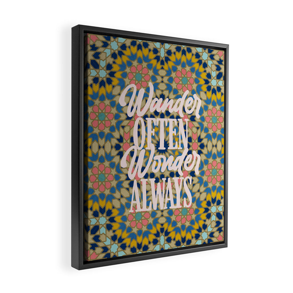 Wander Often Wonder Always Framed Canvas Print Gallery Image 2