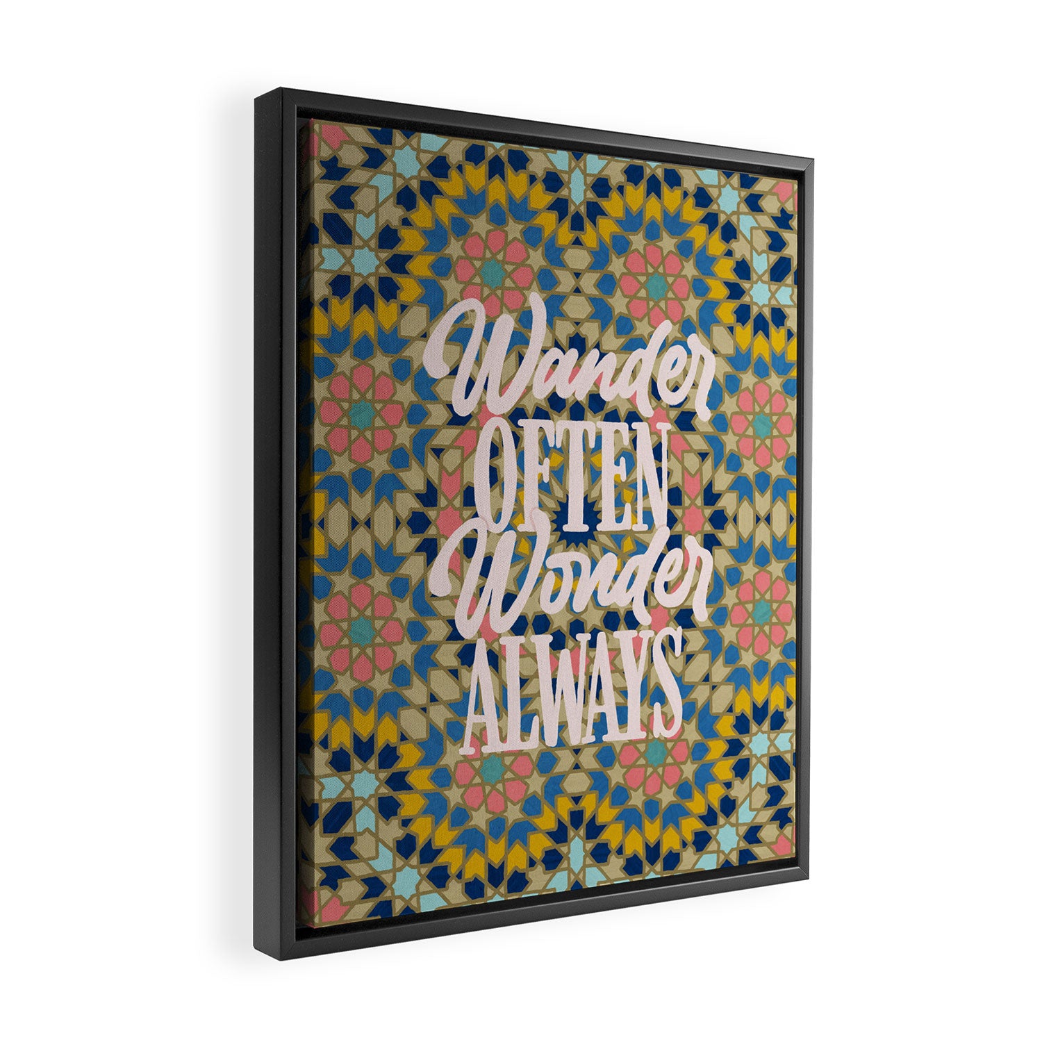 Wander Often Wonder Always Framed Canvas Print Gallery Image 2