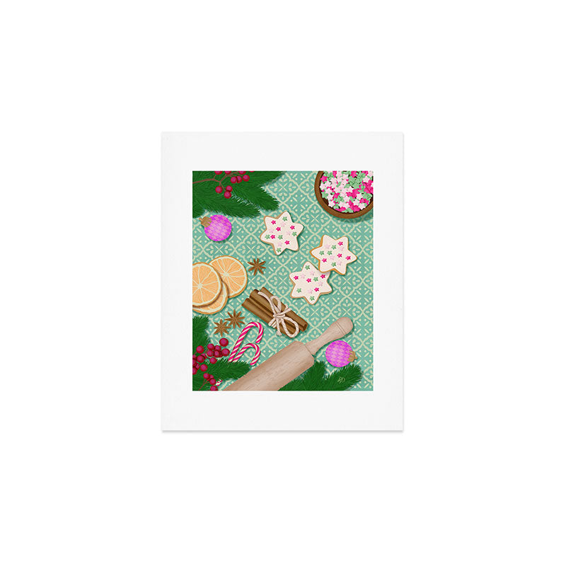 Whimsical Festive Holiday Baking Art Print Gallery Image 1