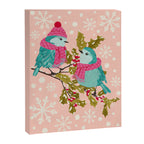Winter Birds in Festive Scarves Canvas Print Gallery Image 6