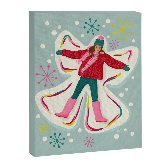 Winter Snow Angel Fun Canvas Print Gallery Image 1