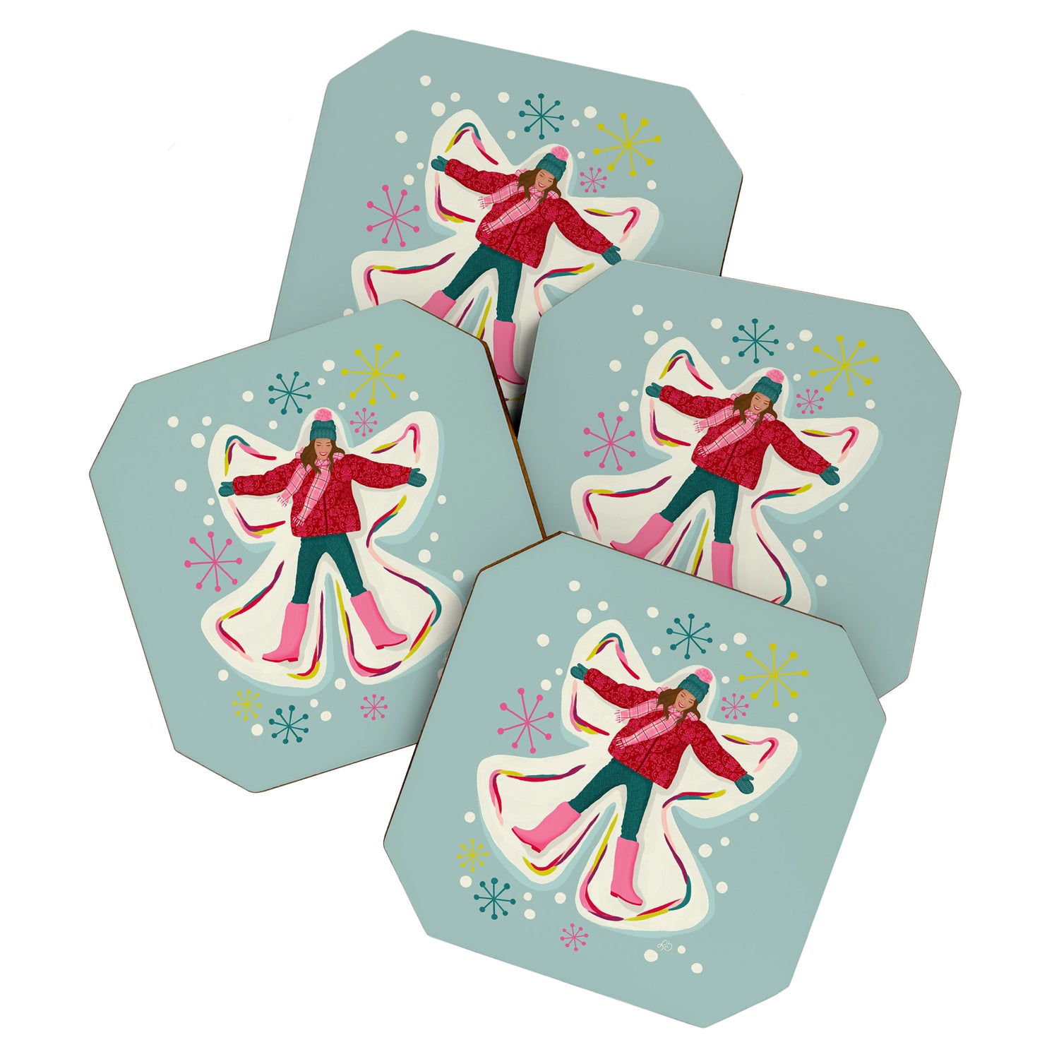 Winter Snow Angel Fun Coaster Gallery Image 1