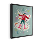 Winter Snow Angel Fun Framed Canvas Print Gallery Image 2