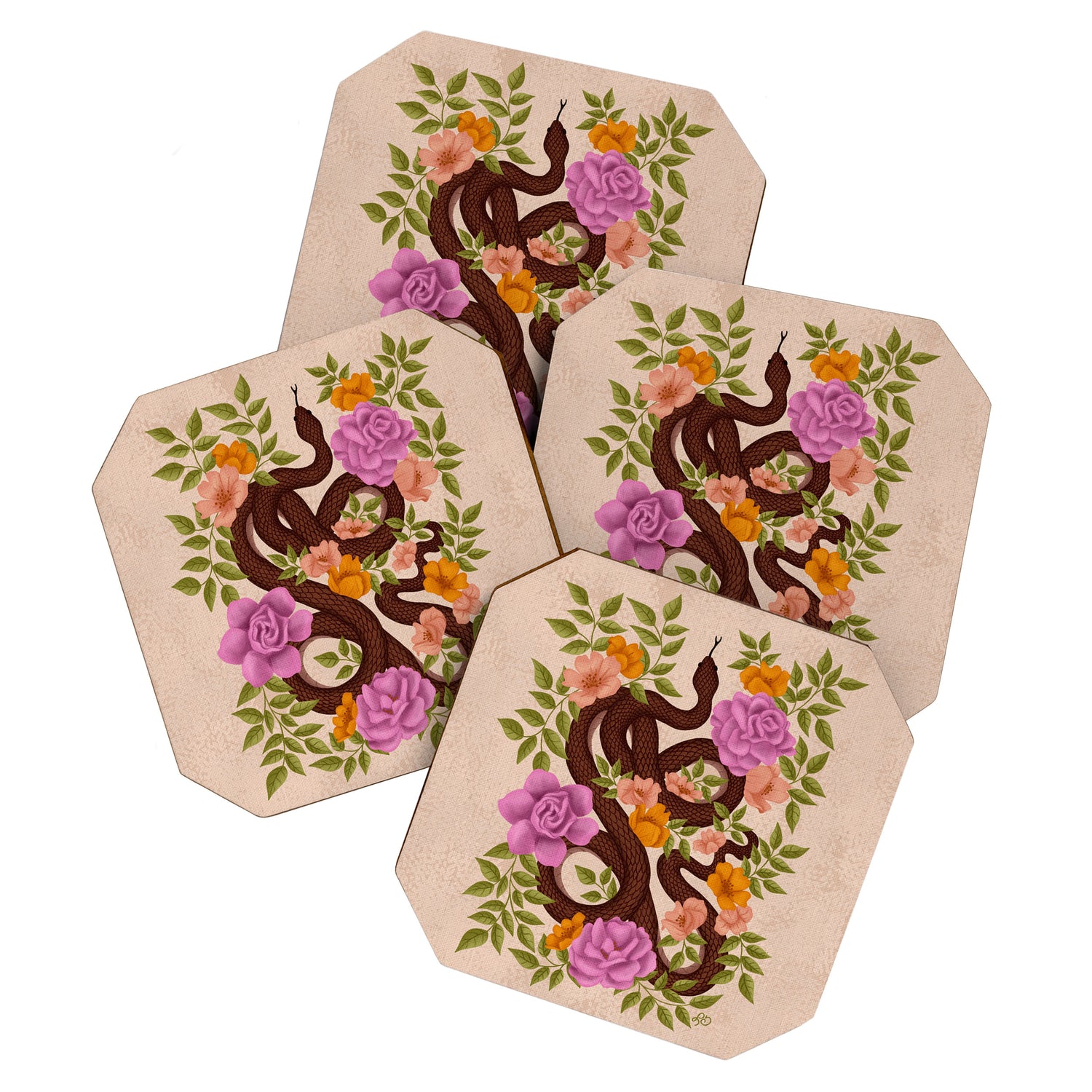 Year of the Snake-Garden Serpent in Bloom Coaster Gallery Image 1