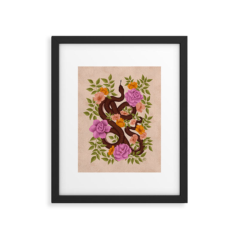 Year of the Snake-Garden Serpent in Bloom Framed Art Print Gallery Image 5