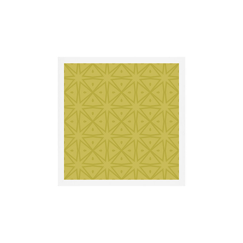 Yellow Monochromatic Asian Star Pattern Art Print Gallery Image 1