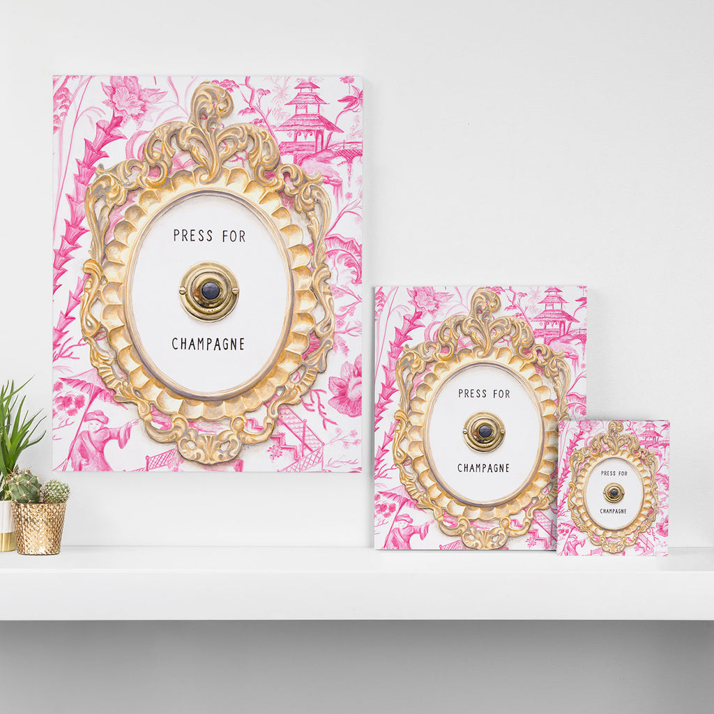 Press For Champagne- in The Pink Pagoda Canvas Print Gallery Image 3