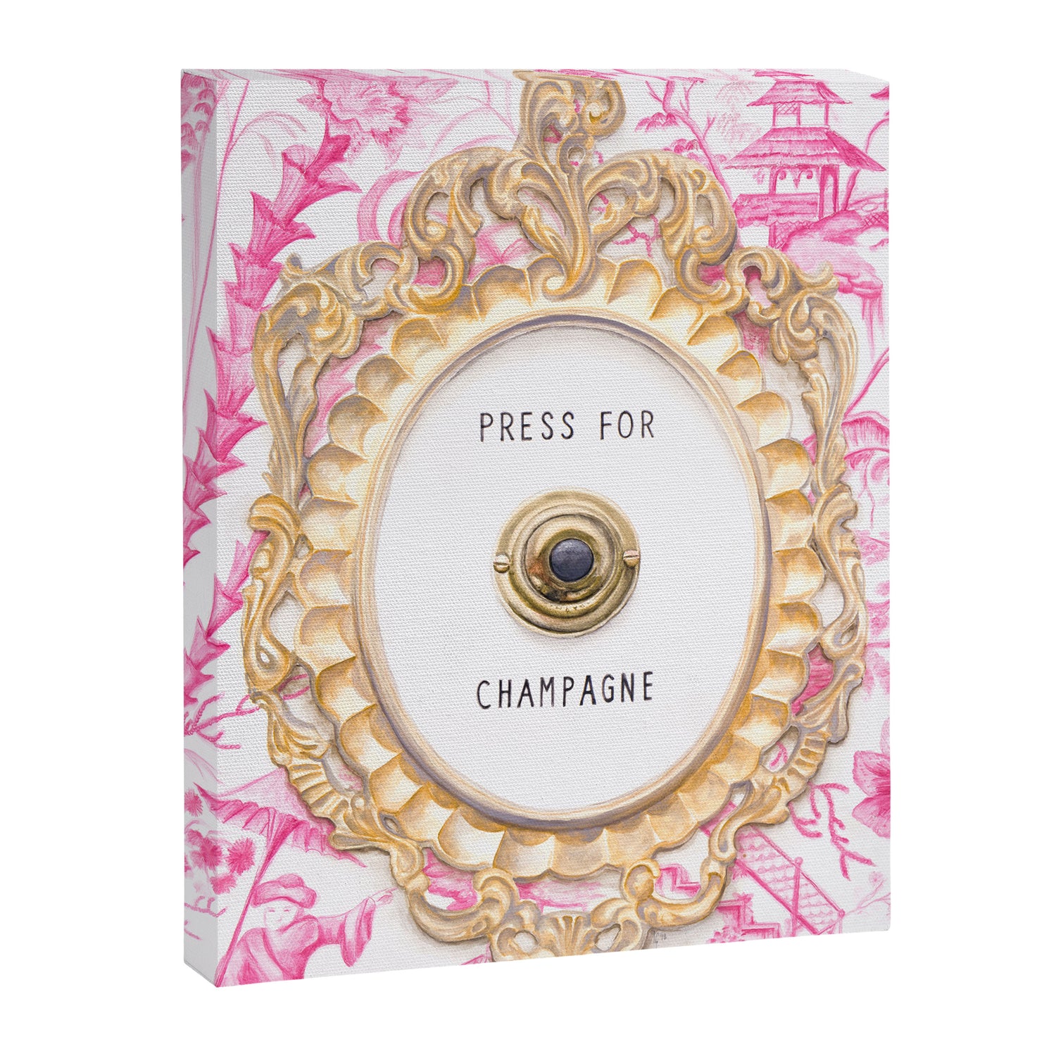 Press For Champagne- in The Pink Pagoda Canvas Print Gallery Image 6