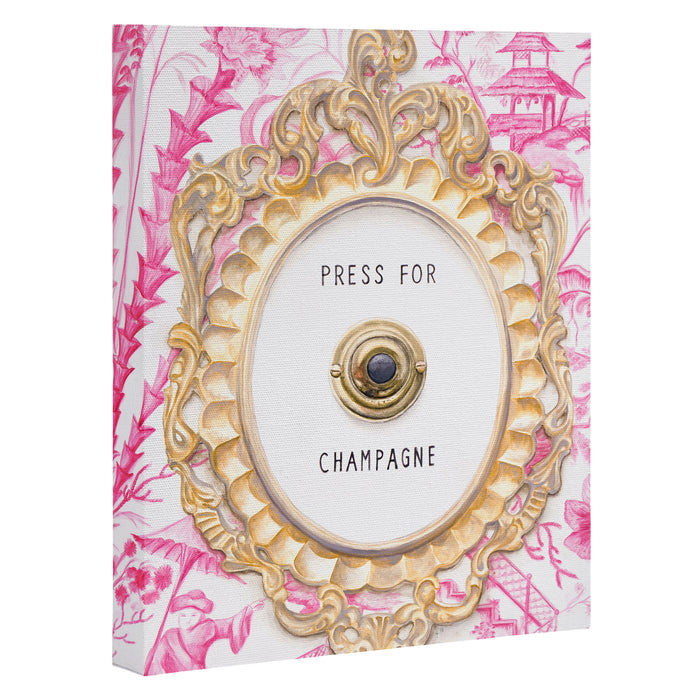 Press For Champagne- in The Pink Pagoda Canvas Print Gallery Image 1