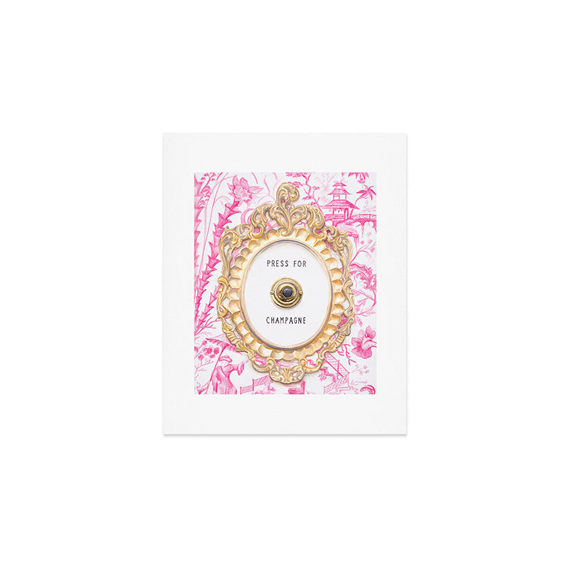 Press For Champagne- in The Pink Pagoda Art Print Gallery Image 1