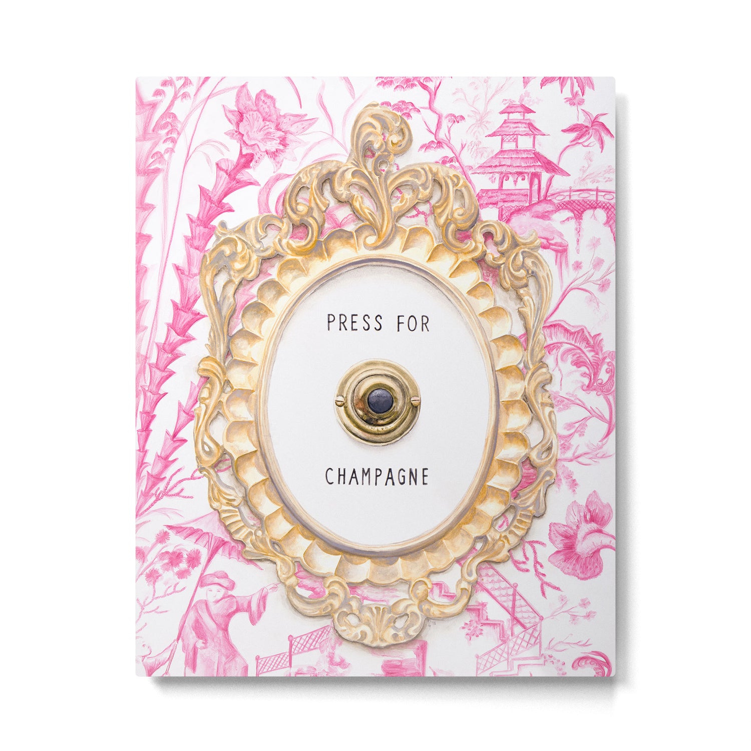 Press For Champagne- in The Pink Pagoda Metal Print Gallery Image 4