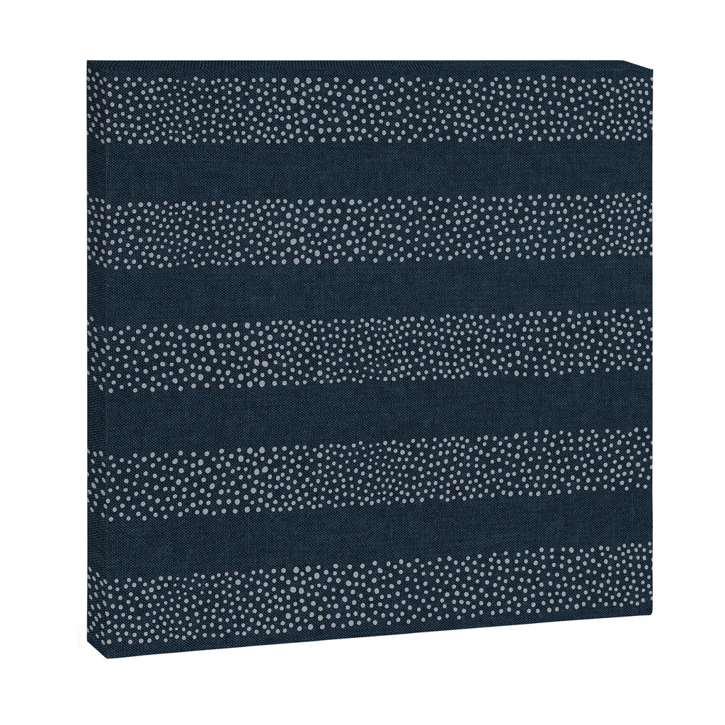 angrand stipple stripes - navy blue Canvas Print Gallery Image 3