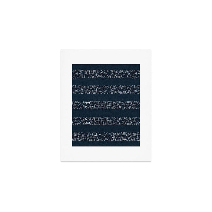 angrand stipple stripes - navy blue Art Print Gallery Image 1
