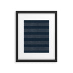 angrand stipple stripes - navy blue Framed Art Print Gallery Image 4