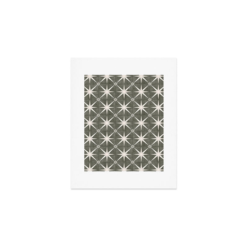 arlo star tile - olive Art Print Gallery Image 1