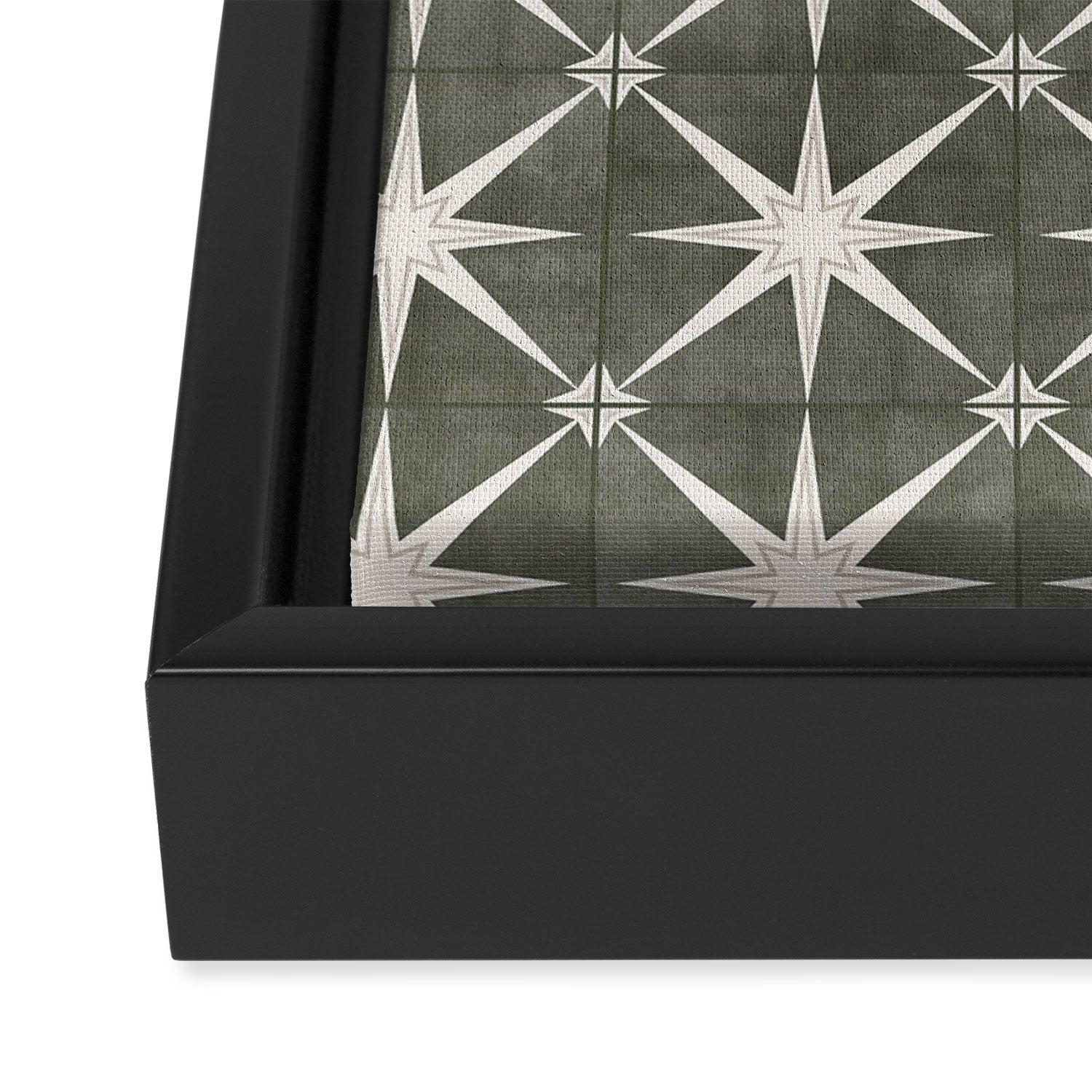arlo star tile - olive Framed Canvas Print Gallery Image 3