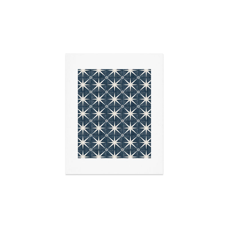 arlo star tile - stone blue Art Print Gallery Image 1