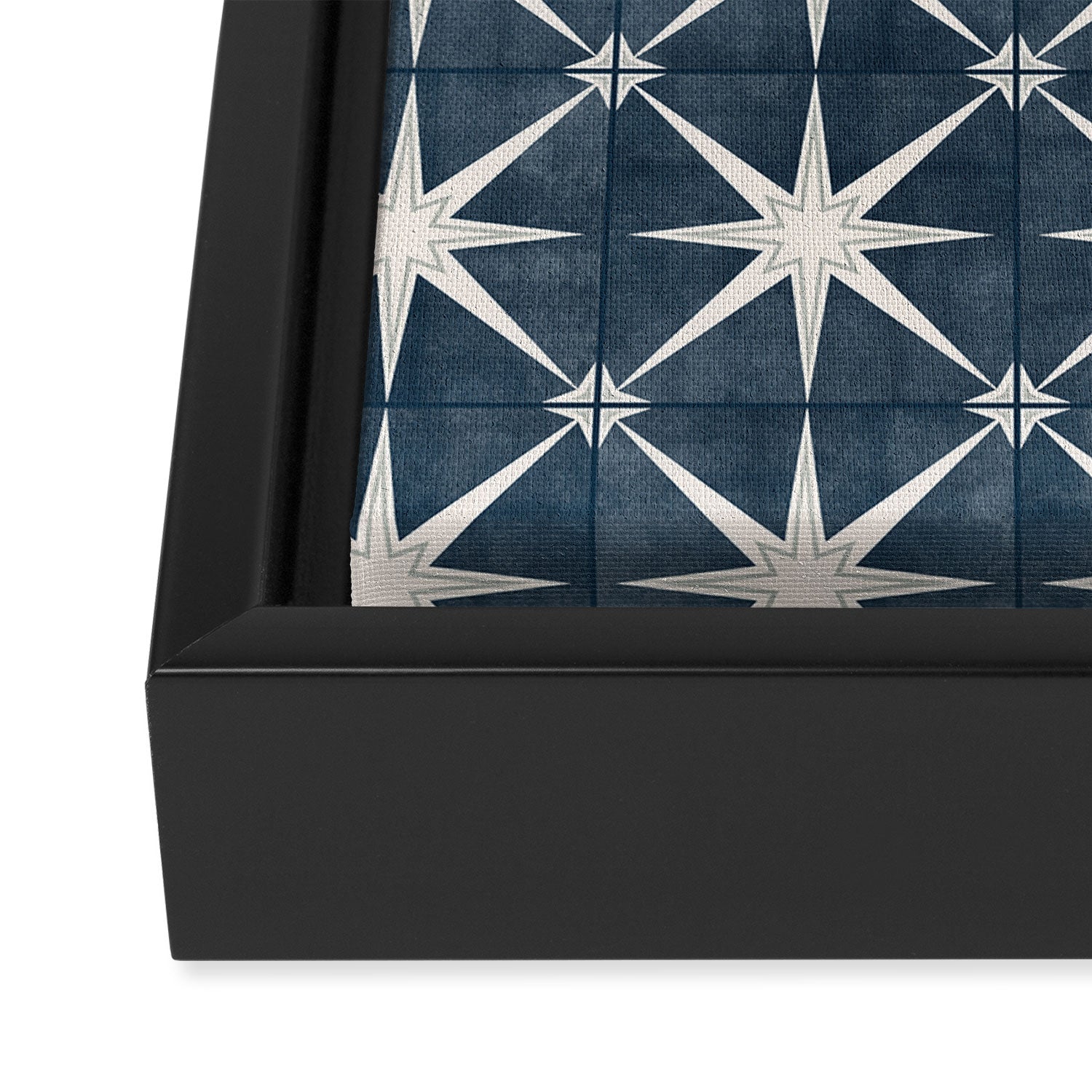 arlo star tile - stone blue Framed Canvas Print Gallery Image 3