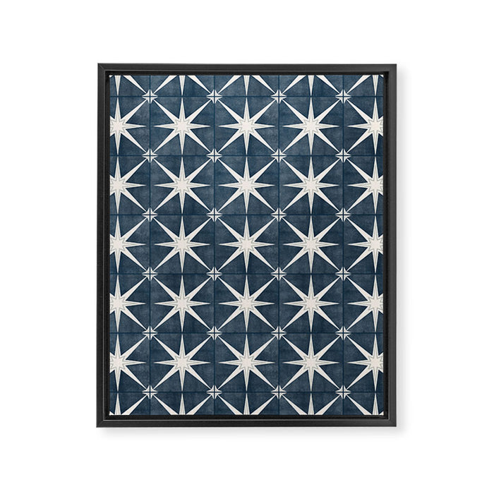 arlo star tile - stone blue Framed Canvas Print Gallery Image 1