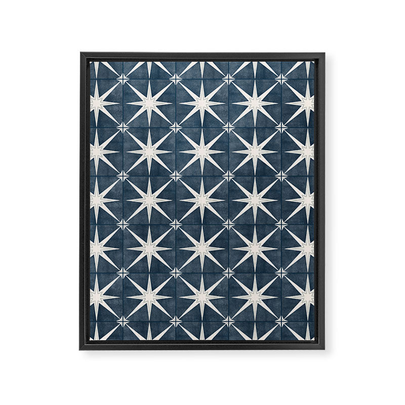 arlo star tile - stone blue Framed Canvas Print Gallery Image 8