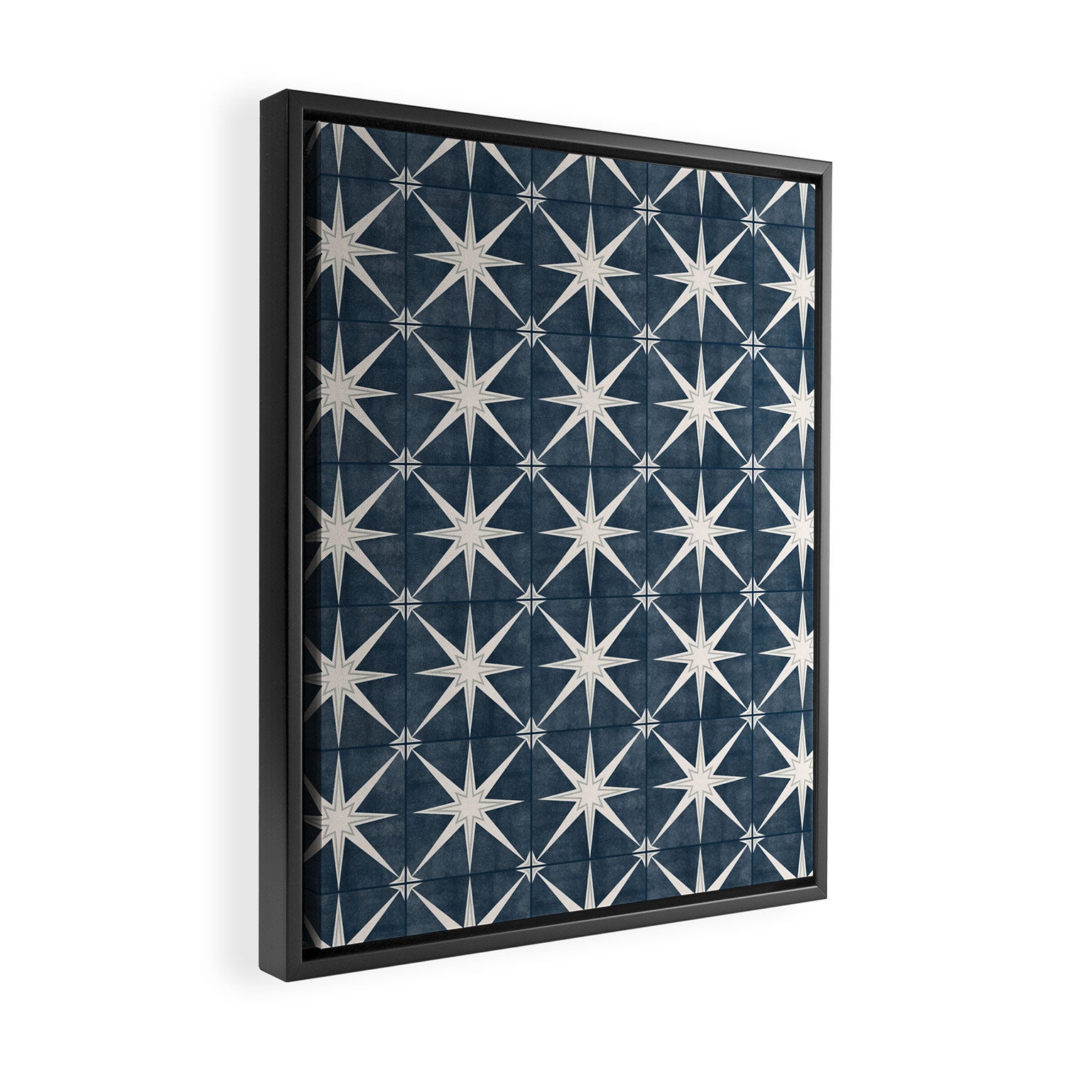 arlo star tile - stone blue Framed Canvas Print Gallery Image 2