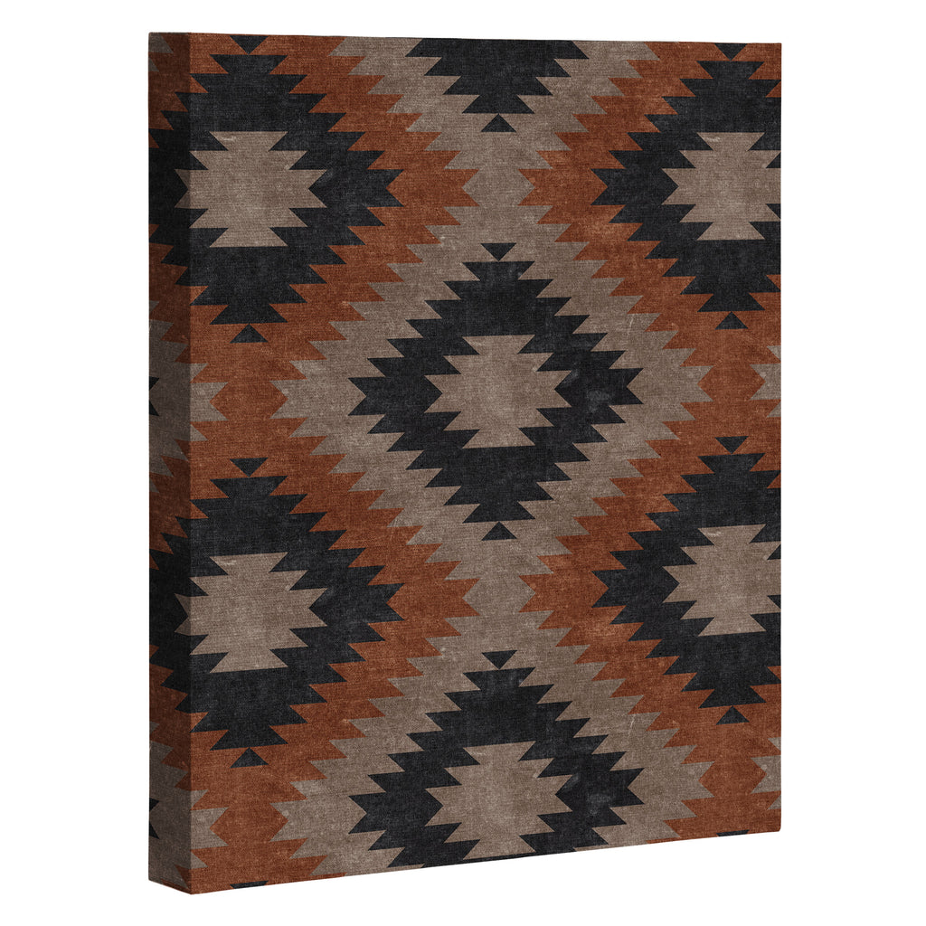 aztec neutrals - inkwell & taupe Canvas Print Gallery Image 3