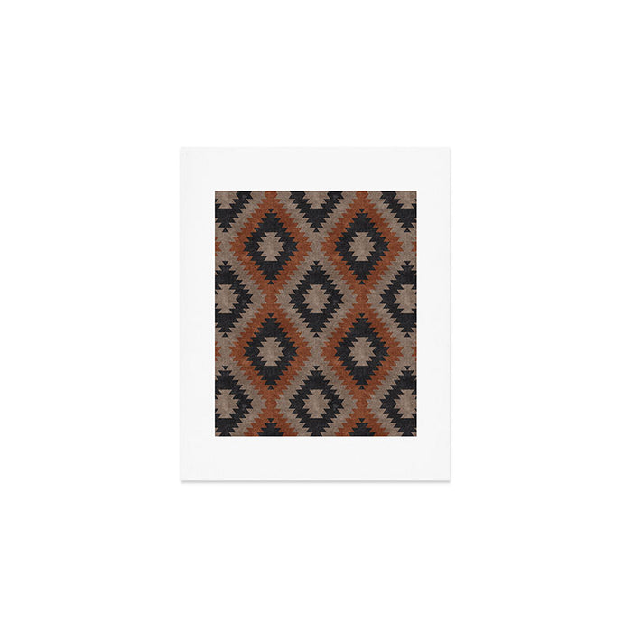 aztec neutrals - inkwell & taupe Art Print Gallery Image 1