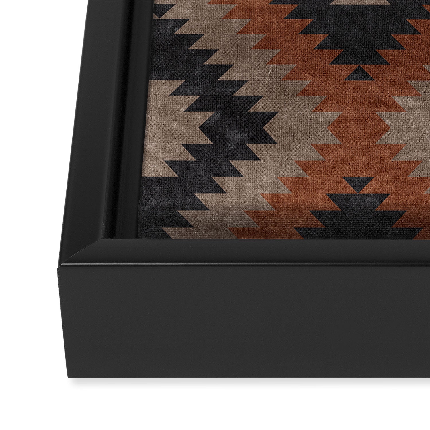 aztec neutrals - inkwell & taupe Framed Canvas Print Gallery Image 2