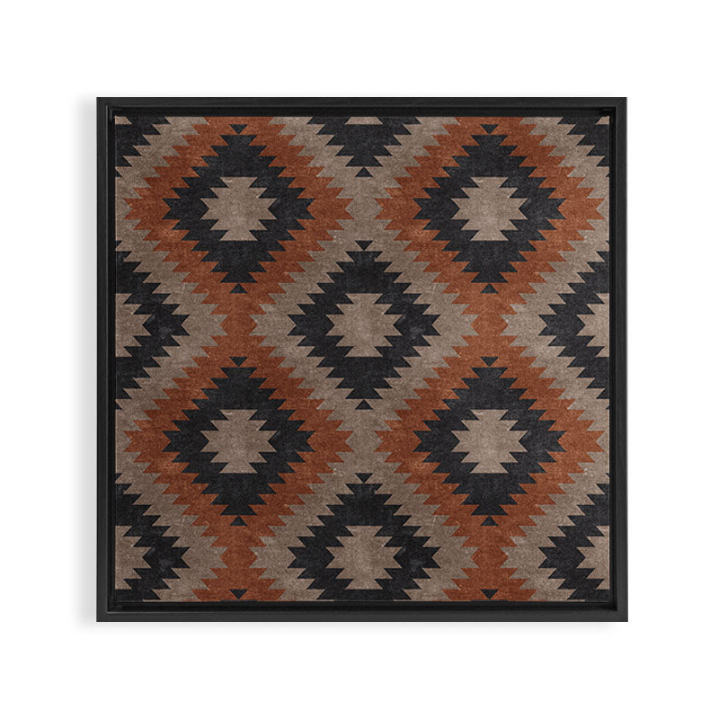 aztec neutrals - inkwell & taupe Framed Canvas Print Gallery Image 3