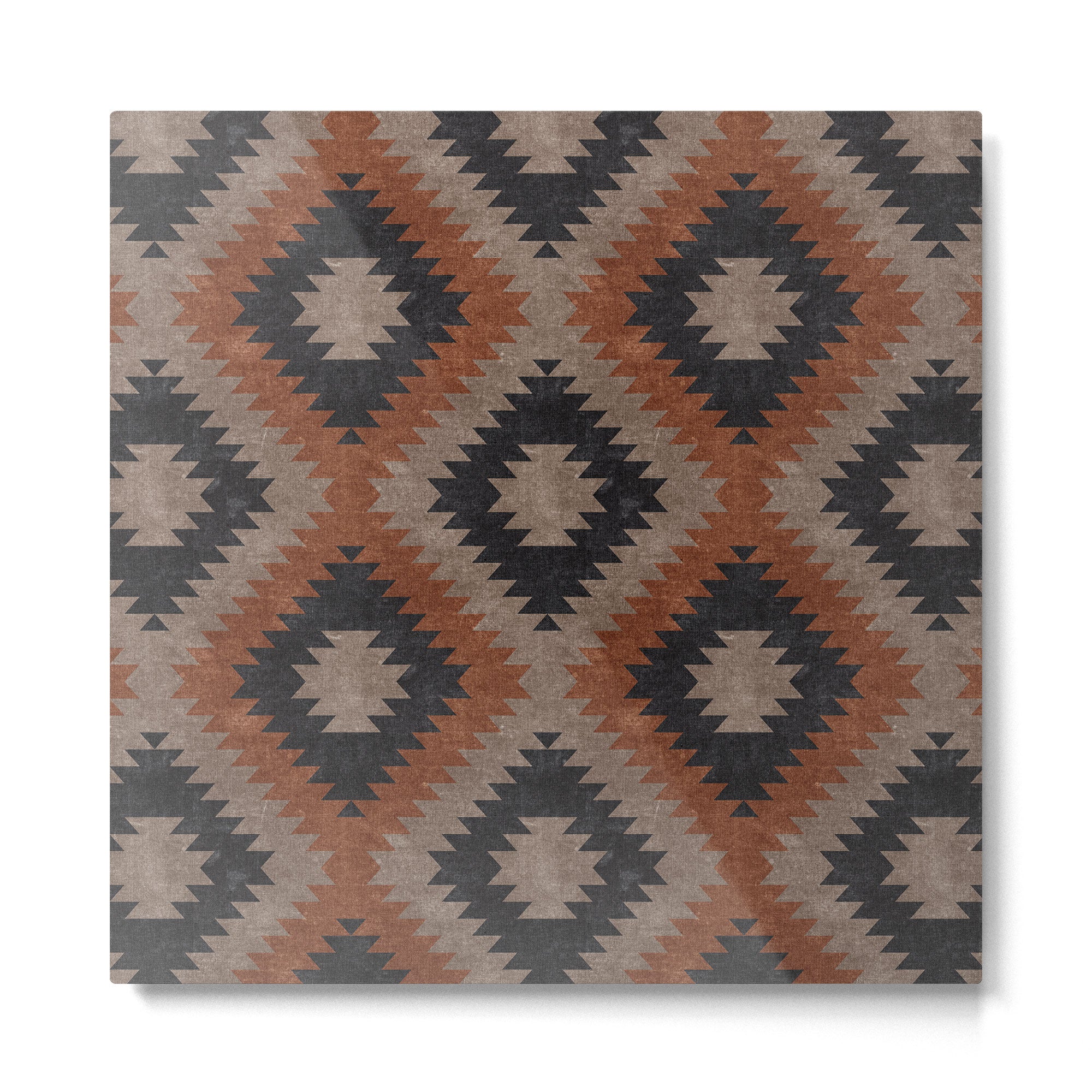 aztec neutrals - inkwell & taupe Metal Print Gallery Image 2