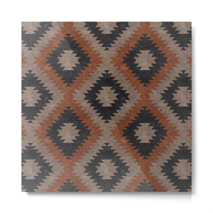aztec neutrals - inkwell & taupe Metal Print Gallery Image 1