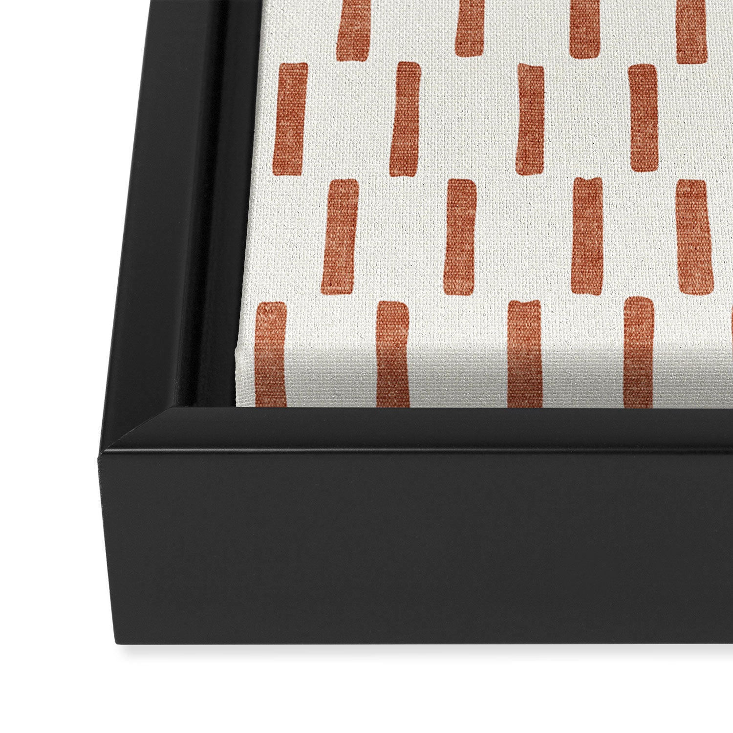 block print dash - terra cotta Framed Canvas Print Gallery Image 3