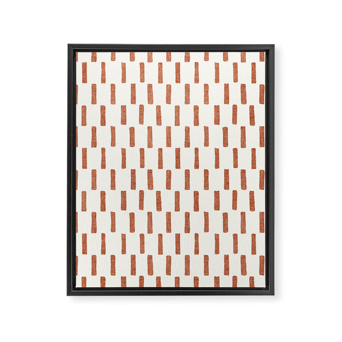 block print dash - terra cotta Framed Canvas Print Gallery Image 1