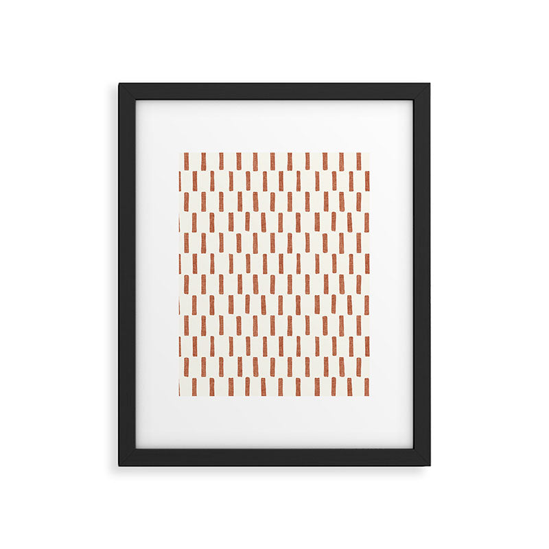 block print dash - terra cotta Framed Art Print Gallery Image 4
