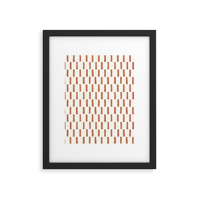 block print dash - terra cotta Framed Art Print Gallery Image 1