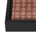 block print floral - clay Framed Canvas Print Gallery Image 3