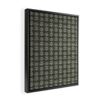 block print floral - dark olive Framed Canvas Print Gallery Image 2