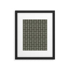 block print floral - dark olive Framed Art Print Gallery Image 6