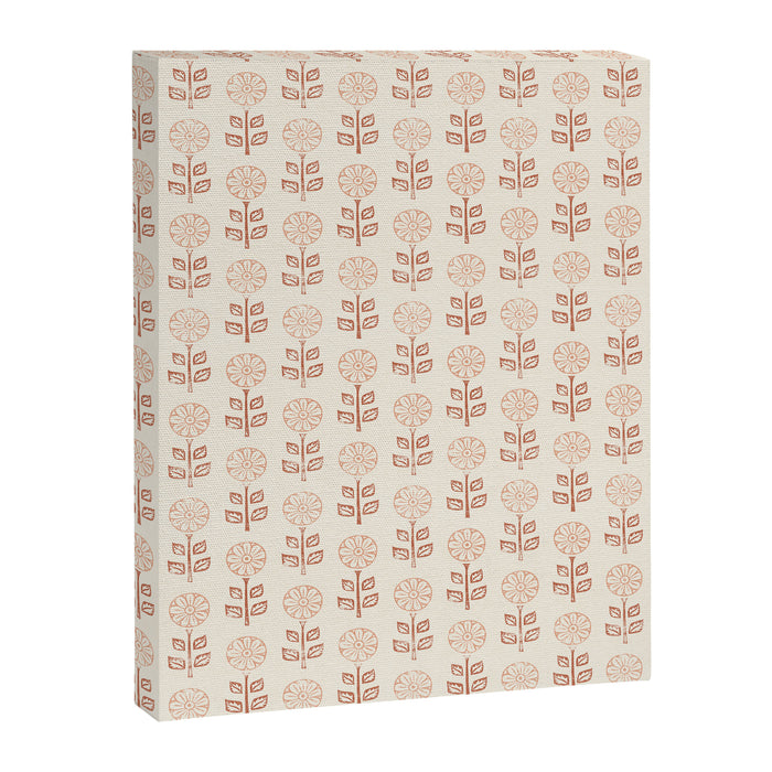 block print floral - terracotta cream Canvas Print Gallery Image 1