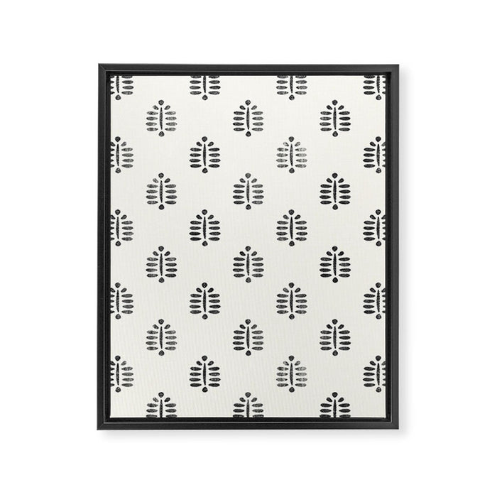 block print palm  Framed Canvas Print Gallery Image 1
