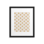 block print palm in golden on natural Framed Art Print Gallery Image 6