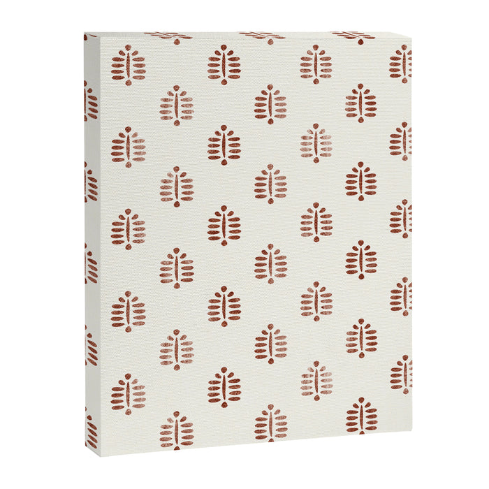 block print palm in rust Canvas Print Gallery Image 1