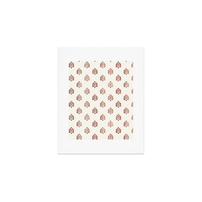 block print palm in rust Art Print Gallery Image 1