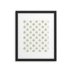 block print palm in sage on cream Framed Art Print Gallery Image 4